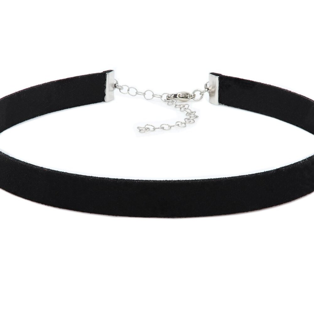 Black Suede Choker- Adjustable 12.5' - 15' inch Imitation Suede Trendy choker #2